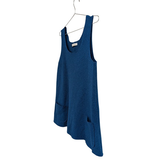 Cut‎ Loose Boiled Wool Sleeveless Tunic  Lagenlook Layering Art to Wear Teal M - Picture 2 of 5